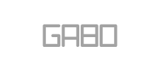 small logo with the word gabo on it