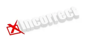 An image of the word incorrect on a white background.