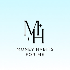 Print with light blue background with the letter MH and Name Money Habits For Me