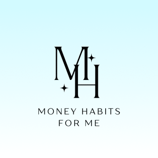 Print with light blue background with the letter MH and Name Money Habits For M