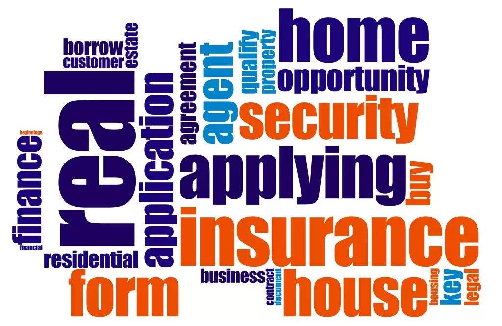 Simple Steps to Secure Coverage - A word cloud featuring the keywords home insurance and home security.